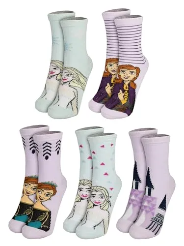 Disney Frozen Socken für Mädchen - Die Eiskönigin Sneaker Kindersocken Söckchen Mehrfarbig Bunt (5er Pack) (27/30)