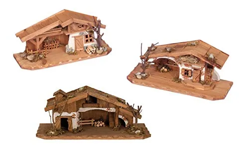 Holzhaus Krippe 33 cm x 13 cm von Geschenkestadl