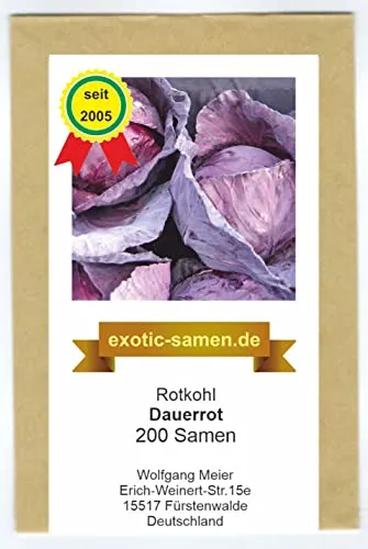 Rotkohl – Dauerrot – späte Sorte für die Herbsternte – 200 Samen