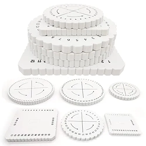 HAOBIN 6 StüCk Perlenschnur Scheiben kumihimo Flechtscheibe Kumihimo Scheiben Kumihimo Disk Geflecht Weben Scheibe Disk Macrame Runde Spitze Geflochtenes Kordelarmband Handgewebte Geflochtene Tablett