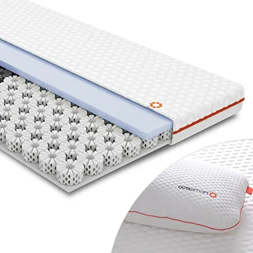 OCTASLEEP Smart Topper 100x200 - Kühlende Matratzenauflage mit Memory Foam - Matratzentopper mit 3 Zonen für ideale Unterstützung und Öko-Tex Zertifizierung, sorgt für bis zu 3 °C kühlere Nächte und höchsten Schlafkomfort.