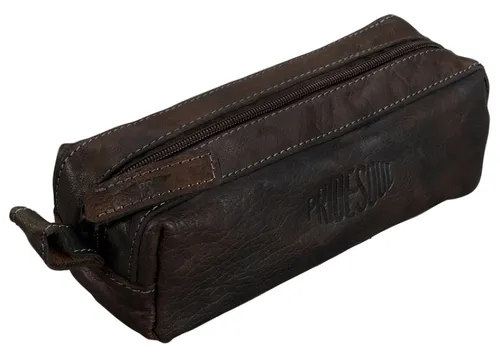 PRIDE&SOUL Schlamper-Etui, aus Leder, dunkelbraun