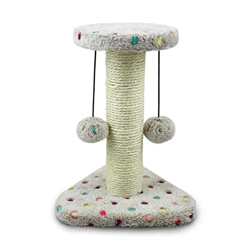 Nobleza - Katzenkratzbaum Kratzbaum mit Sisal für Kleine Katze Kletterturm für Kätzchen Kratzsäule Kletterbaum Spielturm mit Hängespielzeug für Katzen, Braun, 22 * 20 * 28 cm