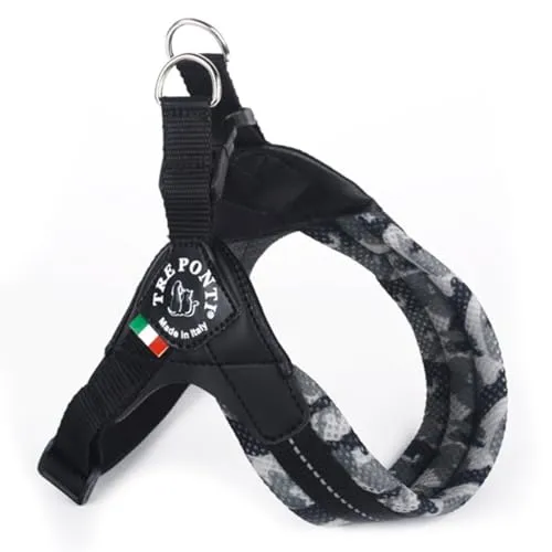 Tre Ponti Easy Fit Soft Mesh Verstellbarer Bauchgurt div. Größen und Farben, Farbe:Camouflage grau, Größe:Gr.4/48-65 cm/bis 14 kg