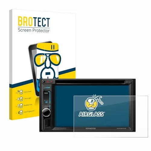 BROTECT Schutzglas für Kenwood DNX451RVS Schutzfolie Panzer Folie Glas Displayschutz Made in Germany [Kratzfest 9H, Anti-Fingerprint,Transparent]