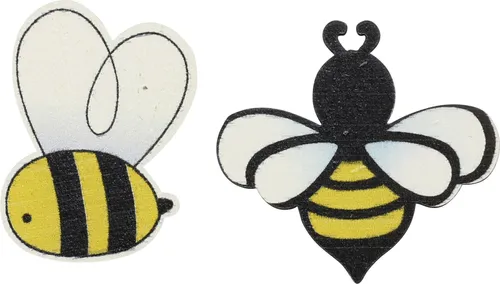 Glorex Streuteile Bienen Holz 3,7 x 4,2 x 0,1 cm , 8 Stück von GLOREX