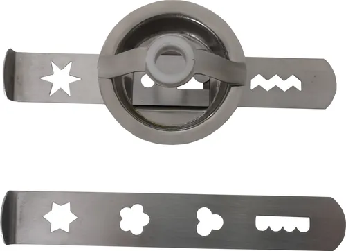 Spritzgebäckvorsatz für Bosch MUM4 und MUM5 - Küchenkleingeräte-Zubehör für die schnelle und einfache Zubereitung von Spritzgebäcken in großen Mengen – mit rosthemmendem Edelstahlaufsatz und 8 verschiedenen Gebäckmustern.