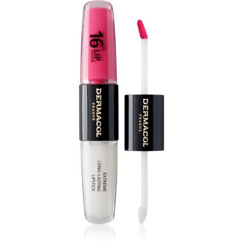 Dermacol 16H Lip Colour langlebiger, glänzender Lippenstift Farbton 18 Cotton Candy 2x4 ml