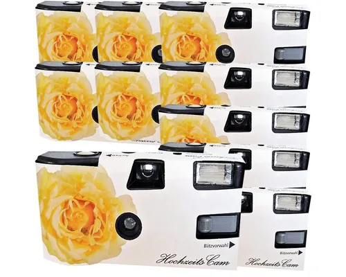 10x 1A PHOTO PORST Hochzeitskamera Weiße Rose von TopShot