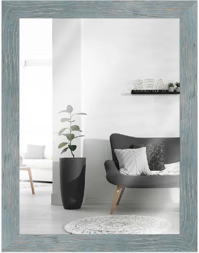 MendeFrames H750 Wandspiegel Strandhaus blau 50x70 cm in blau von MendeFrames