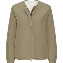 camel active Damen Wendejacke aus recyceltem Polyester in Salbei Grün - Stylische Wendejacke mit Teddyfutter und Samttaschen, ideal für jeden Anlass. Oversized Fit für optimalen Komfort und moderne Optik.