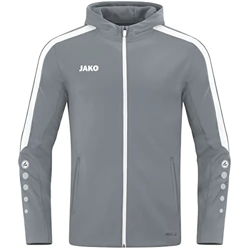 JAKO Kapuzenjacke Power steingrau 164 - Funktionsjacken mit Kontrasteinsatz in Wabenstruktur, vielseitig einsetzbar für Sport und Freizeit, bietet Komfort und Wärme durch atmungsaktives Bonded-Polyester-Fleece.