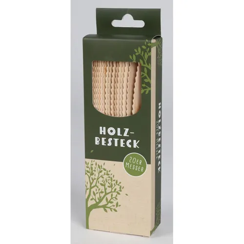 Holzmesser Einwegmesser 20er Pack – Nachhaltiges Besteck für jede Gelegenheit - Praktisches 20er Set aus robustem Holz, ideal für Picknicks und Feiern. Umweltfreundlich und vielseitig einsetzbar in der Küche oder beim Grillen.