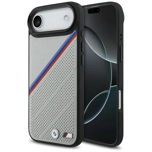 BMW iPhone Air Handyhülle One Size - Exklusive M Tricolor Metall-Logo MagSafe Schutzhülle für iPhone Air - grau. Robuste Konstruktion, elegantes Design und kabelloses Laden machen sie zum perfekten Accessoire für BMW-Fans.