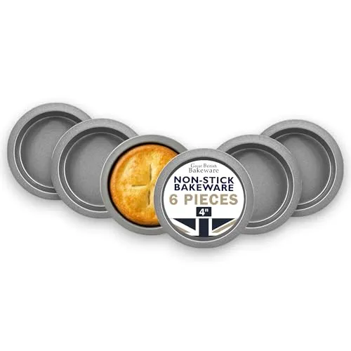 Samuel Groves Great British Bakeware Mini-Kuchenformen, 10,2 cm, doppelt beschichtet, antihaftbeschichtet, für Kuchen, Tarte- und Quicheformen, einzelne Gerichte, individuelle Tarteformen zum Backen