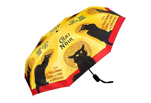 VON LILIENFELD Regenschirm Taschenschirm Chat Noir - Windfest & Leicht - Taschenschirm mit Kunstmotiv