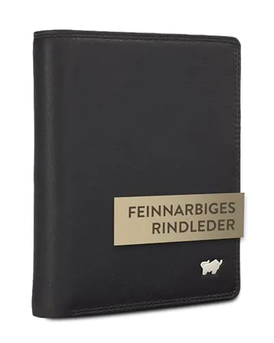 Braun Büffel Geldbörse GOLF 2.0 schwarz - Hochformat Geldbörse aus feinnarbigem Rindleder, mit direktem Zugriff auf Karten und großzügigen Fächern für Münzen und Scheine. Ideal für Ordnung und Stil.