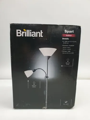 Brilliant Stehlampe SPARI 4, schwarz, E27 + E14 Sockel in schwarz von Brilliant