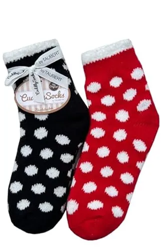 Taubert 232158-588 KUSCHELSOCKEN dick Daisy 2 Paar rot schwarz