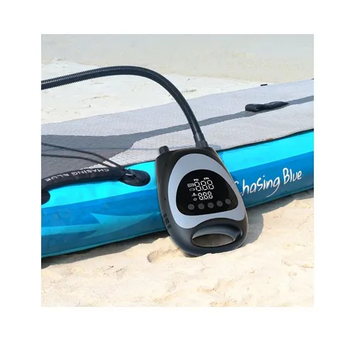 Sportime SUP-Board Elektropumpe – Schnelles Aufblasen in 6-10 Min. - SUP-Boards Elektropumpe mit hoher Leistung für schnelles Aufblasen. Die kompakte Sportime Elektropumpe fungiert auch als Powerbank und hat ein integriertes LED-Notlicht.