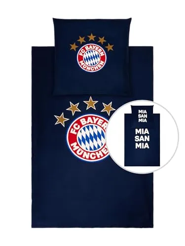 FC Bayern München Bettwäsche Glow in The Dark 135x200 Navy in blau von FC Bayern München