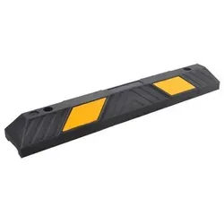 Parkplatzbegrenzer mit Reflexstreifen - Radstopp aus Hartgummi - Warnzeichen zur Parkplatzbegrenzung, rutschfest mit gelben Reflexstreifen für optimale Nachtsichtbarkeit - Ideal für sichere Parkbuchten und Leitsysteme.