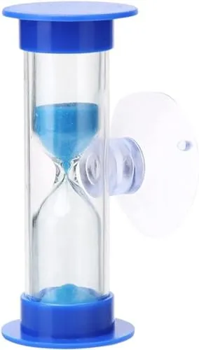 SquarezhenBo 1 x blaue 3-Minuten-Timer für Kinder zum Zähneputzen mit Saugnapf, Dekoration, handgefertigte Sanduhr, Kinderzahnputz-Timer, Küchenhelfer und Kochzubehör