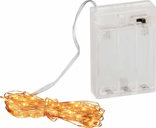 Coen Bakker LED Lichterkette Batterie Timer Draht kupfer 4,95m 100 LED warmweiß classic warm