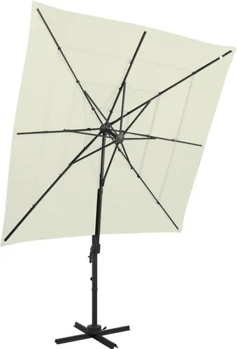 Hommie Sonnenschirm mit Aluminium-Mast 4-lagig Sandfarben 250x250 cm