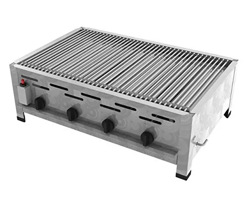 ChattenGlut Professional Gastrobräter 4-flammig - Professioneller Tischgasgrill aus hochwertigem Edelstahl, ideal für den gewerblichen Einsatz mit 20% geringerem Gasverbrauch und vielfältigen Einsatzmöglichkeiten.