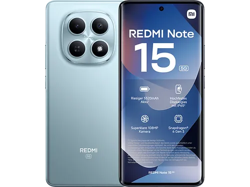 XIAOMI REDMI Note 15 5G 128 GB Glacier Blue Dual SIM von Xiaomi