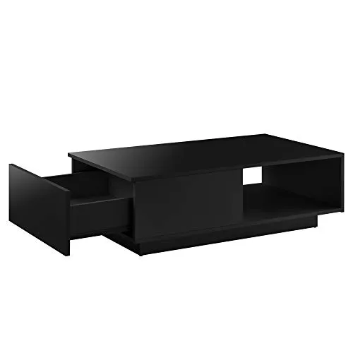 [en.casa] Hochglanz Couchtisch mit Ablage und Schublade