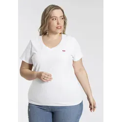 Levi's Damen Plus Size V-Neck Tee T-Shirt - Bright White, 1XL - T-Shirts für Damen aus weichem Baumwolljersey mit klassischem Schnitt, ideal für Komfort und Vielseitigkeit. Das legendäre Levi's Logo macht es zum perfekten Lieblingsteil.
