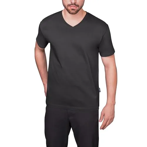 HRM Herren Luxury V-Neck Tee, darkgrey, Gr. M I Premium T-Shirt Herren V-Ausschnitt aus 100% Bio-Baumwolle I Basic T-Shirt bis 60°C waschbar I Hochwertige & nachhaltige Herren-Bekleidung