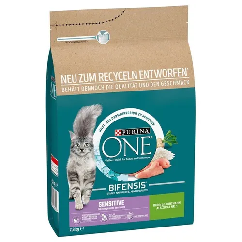 Purina ONE Bifensis Sensitive Trockenfutter Katzen mit Truthahn & Reis 2,8kg