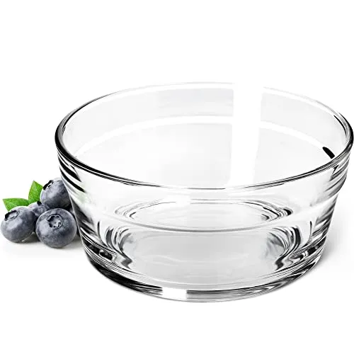 KADAX Salatschüssel, Servierschale aus Glas, Spülmaschinenfeste Snackschale, hochqualitative Obstschale, Transparente Dessertschale, Glasschale (⌀14cm, 2, stück)