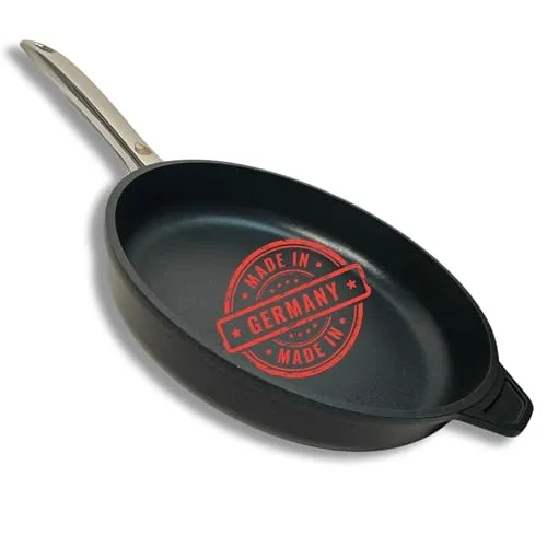 TLESS® Premium Bratpfanne Ø 28 cm Made in Germany - Pfanne für Induktion, sehr widerstandsfähig und spülmaschinenfest - erlebe gesunde Gerichte ganz ohne zusätzliches Öl!