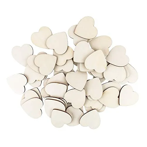 Ideen mit Herz Holzherzen | 6 x 6 cm | 3 mm stark | 50 Stück | Ideal als Tischdeko, Deko für Hochzeit, zum Basteln