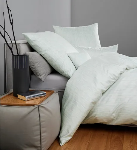 Janine Mako-Satin-Bettwäsche Milano salbeigrün in grün von Janine