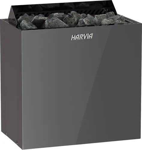 Harvia Qubic BlackSteel BQ80E 8 kW Saunaofen - Kompakter elektrischer Saunaofen für Saunakabinen von 7–12 m³, modernes Design und robustes Edelstahlgehäuse. Ideal für private Saunen, mit externer Steuerung.