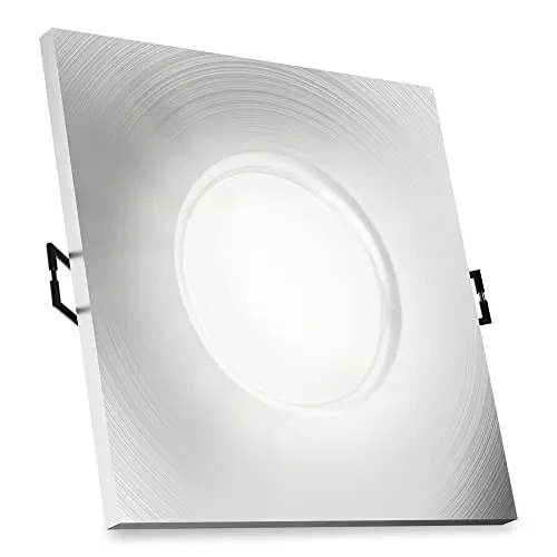 SSC-LUXon LED Einbaustrahler Außen dimmbar 'BEDA' Alu eckig mit GU10 Strahler 6,5W neutralweiß - Spot Einbau Badbeleuchtung IP65