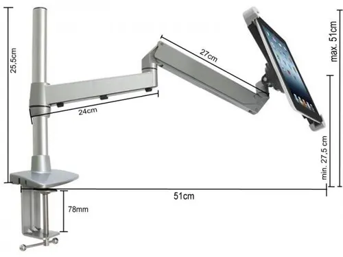 Tischhalterung Halter Schwenkarm Flexibel Ständer mit Tischklemme für Tablet PC