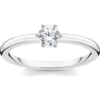 THOMAS SABO Ring mit weißem Stein aus 925 Sterling Silber in silber von THOMAS SABO
