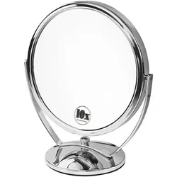 Stellspiegel Metall 10-fach mit Rückseite 1-fach - Entdecken Sie den praktischen Stellspiegel aus Metall mit 10-facher Vergrößerung und 1-facher Rückseite. Ideal für präzises Make-up und Styling. Perfekt für den täglichen Gebrauch!
