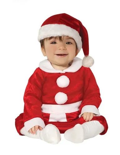 GUIRMA Weihnachtsmann-Baby-Kostüm 86/92 - Festliches Weihnachtskostüm für Babys (18-24 Monate) in Rot-Weiß mit braunen Akzenten, ideal für die Feiertage und besondere Anlässe.