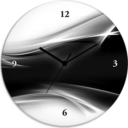 ARTLAND Wanddeko Wanduhr ohne Tickgeräusche - Lautlose Glas Funkuhr Ø 30 cm - Wanduhren: Stilvolle und geräuschlose Wanduhr aus Glas, ideal für jedes Zimmer. Made in Germany, mit UV-beständigem Druck für Langlebigkeit.