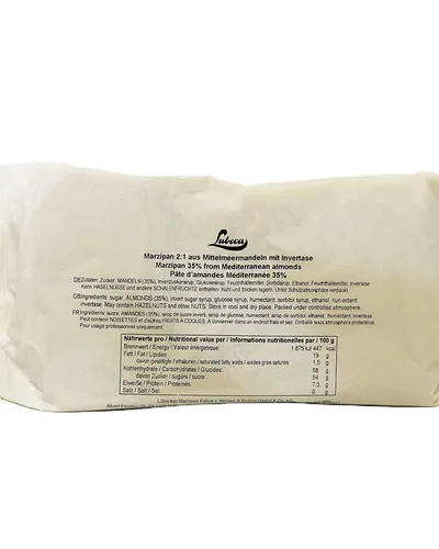 Roh-Marzipan, angewirkt - Modelliermarzipan, 35% Mittelmeermandeln, Lubeca, 1 kg