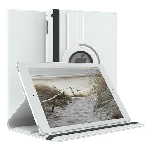 EAZY CASE - Tablet Hülle für iPad mini 4 Schutzhülle 7.9 Zoll Smart Cover Tablet Case Rotationcase zum Aufstellen Klapphülle 360° drehbar mit Standfunktion Tasche Kunstleder Weiß