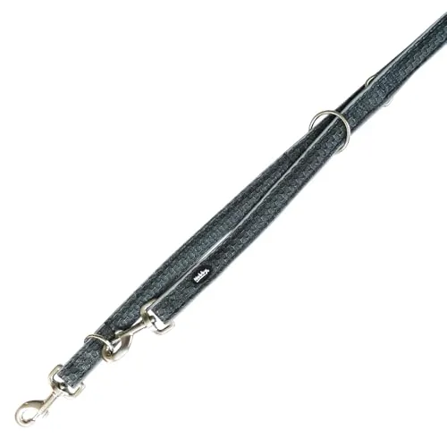 Nobby Führleine MESH AIR grau M-L 25 mm, 200 cm - Übungsleine für Hunde mit gut sichtbaren Reflektoren, schnelltrocknend und leicht zu reinigen. Ideal für sicheres Training bei Tag und Nacht.