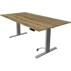 Sitz-/Stehtisch Move 3 BxTxH 200x100x72-120cm silber/eiche von Kerkmann